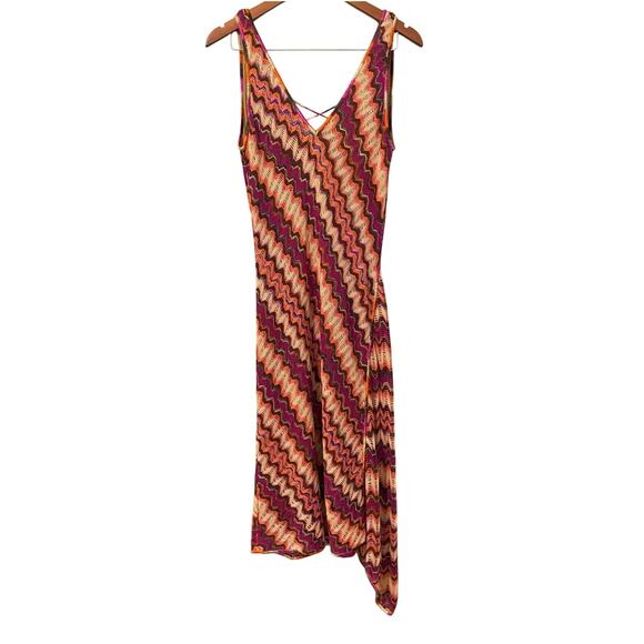 Missoni Vintage Y2K Printed Crochet Midi Dress IT 40 / Small Linen Cotton Blend - Picture 5 of 16